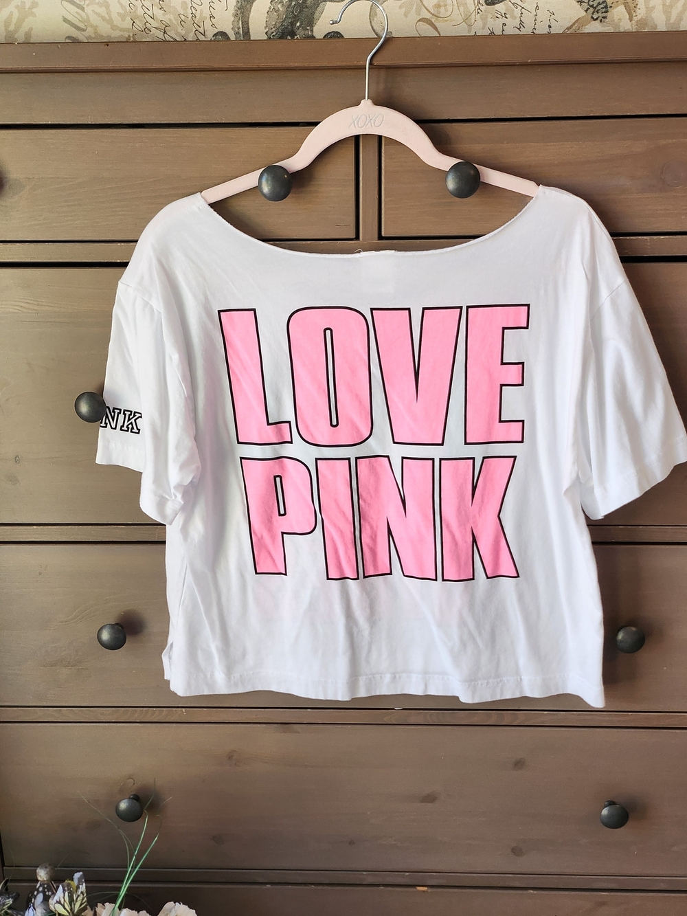 PINK Victoria's Secret White Tee with LOVE PINK ,AND CHI VIBE